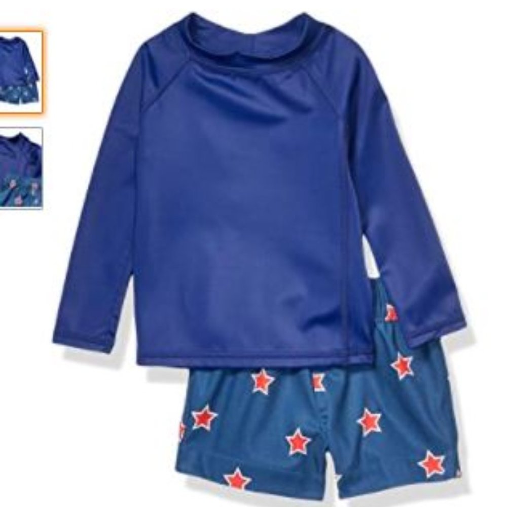NWOT Amazon Essentials Baby Boy Rashguard & Trunks Set